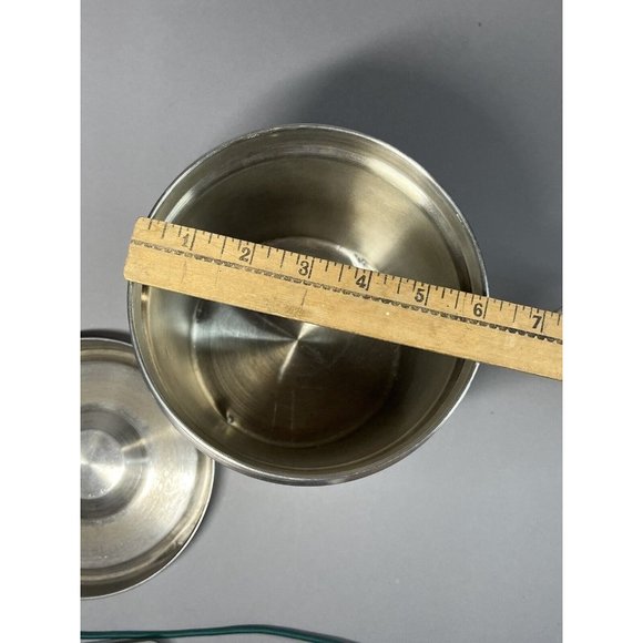 Vintage WW2 Polar Ware MD USN Stainless Steel 7" Medical Canister w/ Lid - Picture 6 of 10